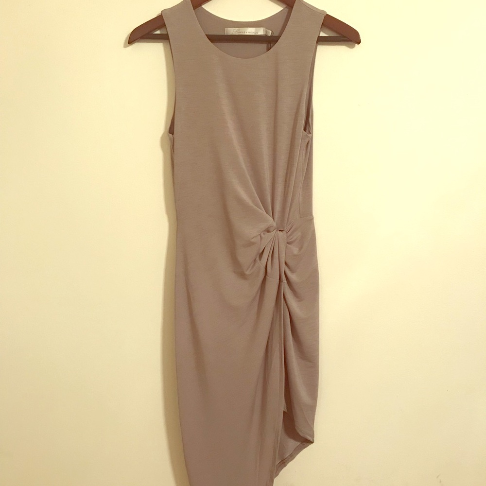Lovers + friends gray asymmetrical dress